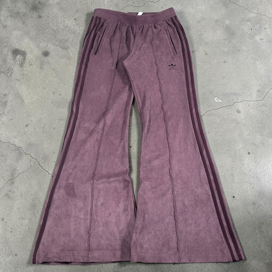 Adidas Woman Purple Flared Velvet Trackpants (M)